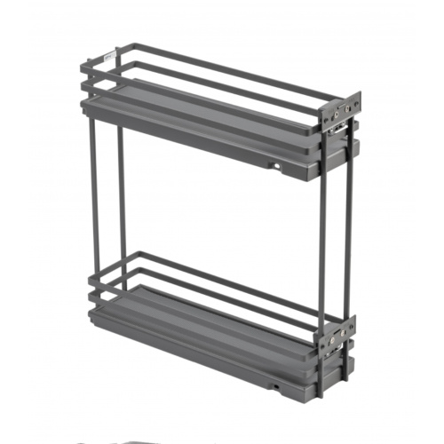 Корзина выдвижная 150мм антрацит GTV MOVIX PRO двухуров. боковое крепление L=450мм (без направл.)