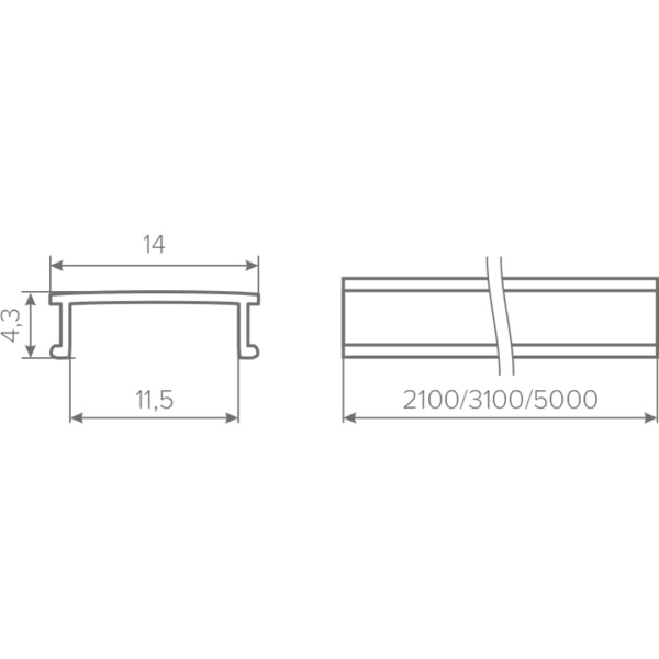Рассеиватель для профиля AQ FORM (15/21х7, 15х7) 3 м черный