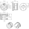 Эксцентрик для 16 мм плиты - AQ X-CENTRIC  стальной H=11,3 мм