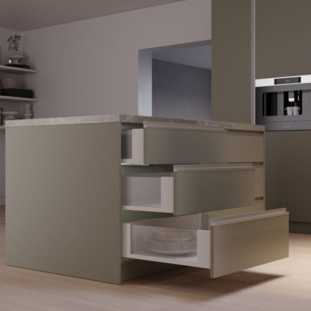 Ящик выдвижной Axis Pro Glass L-450мм Высота A - 84мм стекло/белый