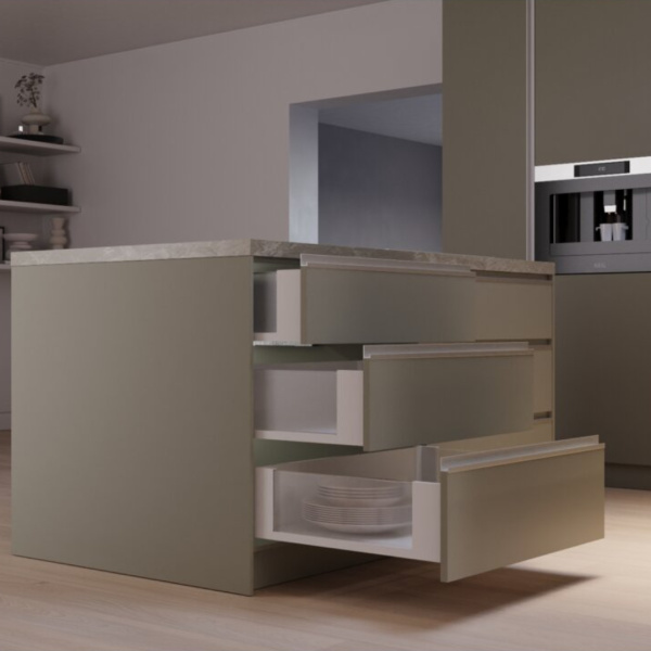 Ящик выдвижной Axis Pro Glass L-450мм Высота A - 84мм стекло/белый