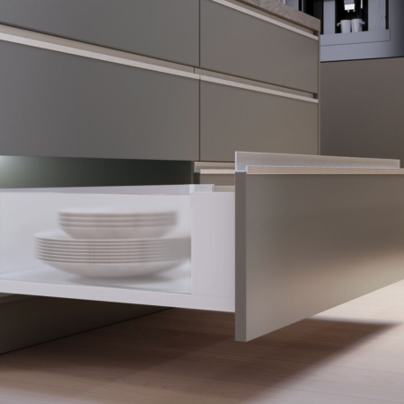 Ящик выдвижной Axis Pro Glass L-450мм Высота A - 84мм стекло/белый