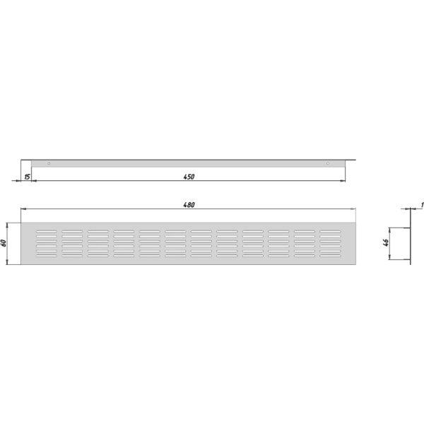 Решетка вентиляционная AQ VENTA 60*480 белая
