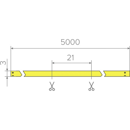 Лента светодиодная AQ LED-LINE COB 348  LED 12V 7W/м 3 мм IP20 нейтральный белый 5 м