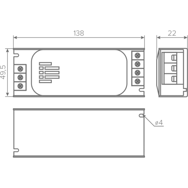 Блок питания AQ BASE 220V/24V IP20  60W