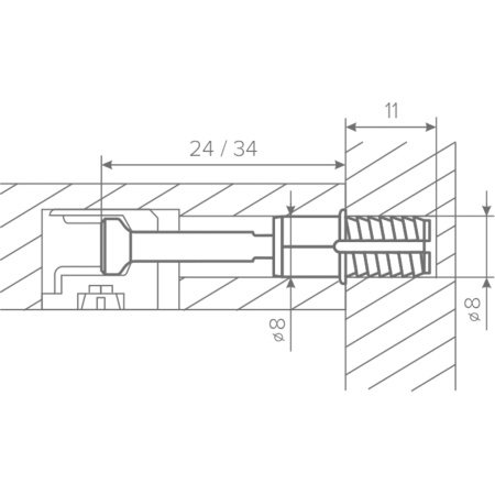 Винт для AQ X-CENTRIC 15 L=34 мм распорный d8