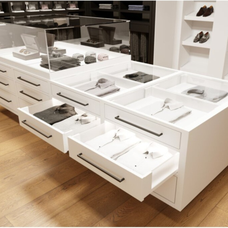 Ящик выдвижной Axis Pro Glass L-450мм Высота A - 84мм стекло/белый